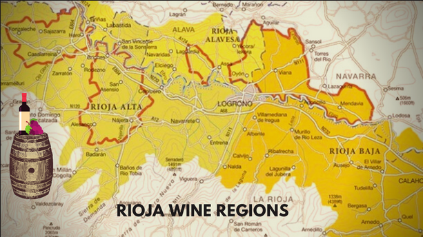 Map Rioja Wine Regions, Spain